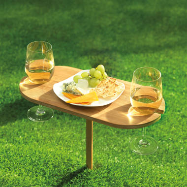 Picnic table discount wine glass holder